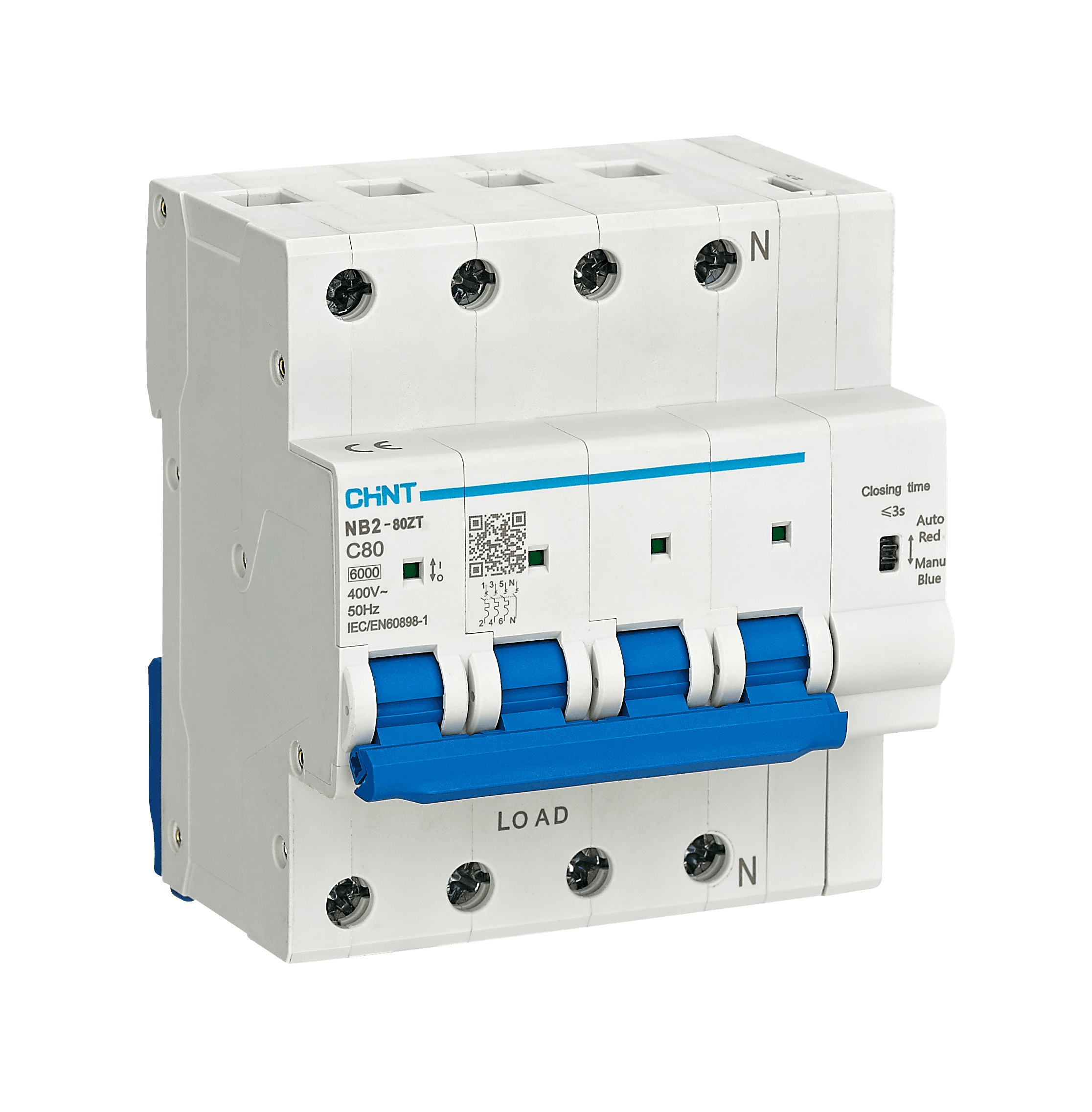 SMART Авт.выкл. NB2-80ZT 3P+N 80A 6кА х-ка С (R)